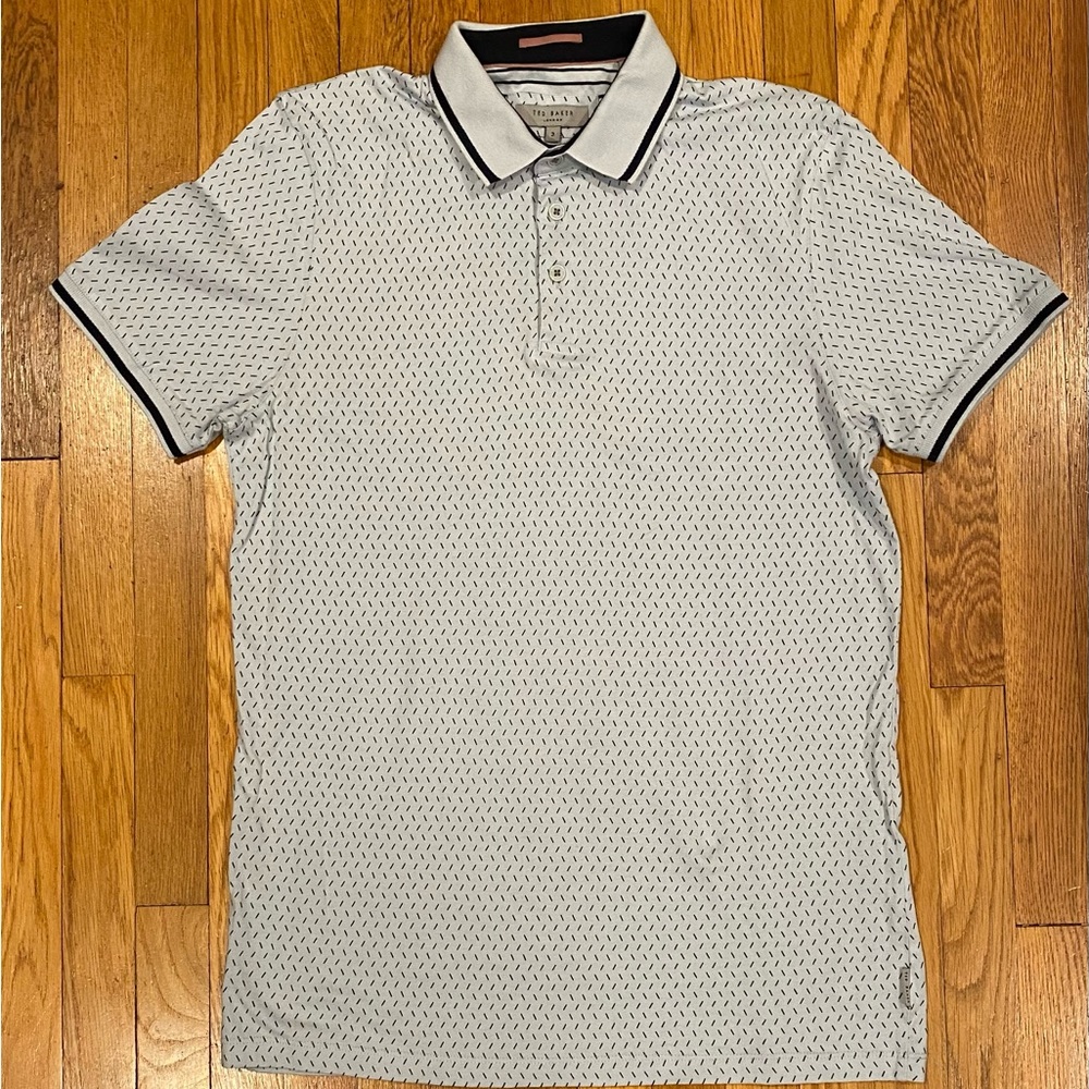 Ted Baker men’s pollo light blue 3 button collar